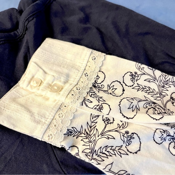 NWOT~Women’s Cotton Blouse~Size L~One Piece~Navy Blue & White - Picture 8 of 8